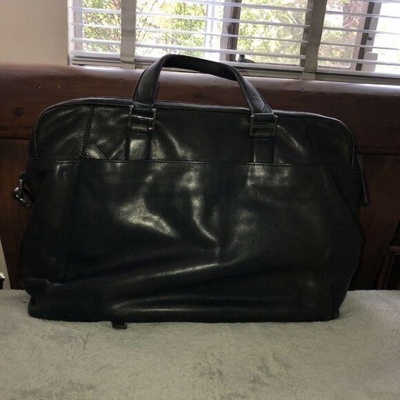 TUMI Beacon Hill Black Leather Padded Laptop Briefcase with Strap #068560 - Picture 5 of 12